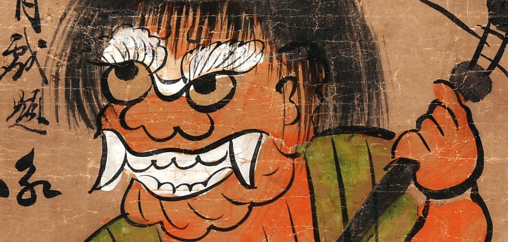 Démon jouant du luth xviiie s. peinture dÔtsu collection particulière